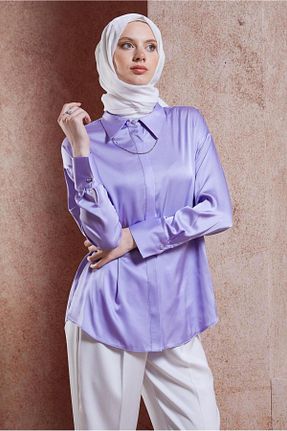 بلوز حجاب بنفش زنانه رگولار Alvina - کد 848013411