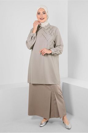 دامن حجاب قهوه ای زنانه رگولار Alvina - کد 802008886