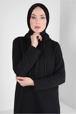 تونیک حجاب مشکی زنانه مخلوط پلی استر Alvina - کد 797827674