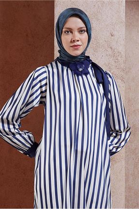 روسری سرمه ای پلی استر Alvina - کد 854830024