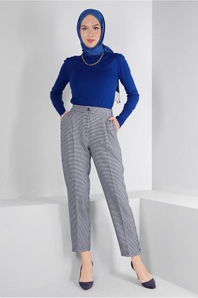 شلوار پارچه ای سرمه ای زنانه بلند Alvina - کد 793826936
