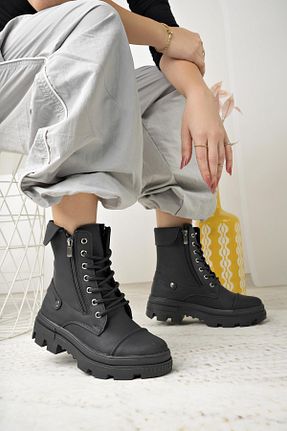بوت / نیم بوت مشکی زنانه پاشنه ضخیم Nesil Shoes - کد 786834224