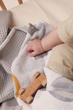 پتوی کودک و نوزاد طوسی پنبه ای MİLNA BABY&KİDS - کد 702077630
