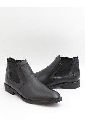 بوت / نیم بوت مشکی مردانه چرم خالص Nesil Shoes - کد 894803239