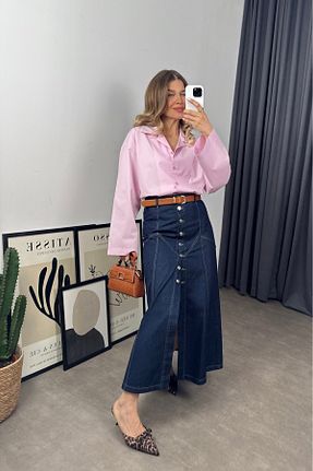 دامن سرمه ای زنانه پنبه ای Sue Store - کد 925067594
