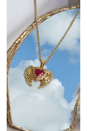 گردنبند استیل ( فولاد ) قرمز زنانه استیل ضد زنگ Tilde - کد 924487839