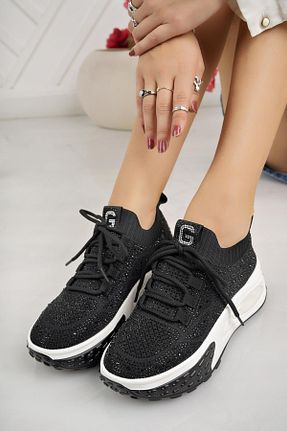 کفش اسنیکر مشکی زنانه بند دار Guja - کد 864157755