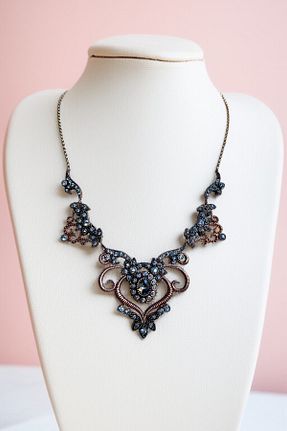 گردنبند جواهر طوسی زنانه زیرکن FAYRA ACCESSORIES - کد 925075985