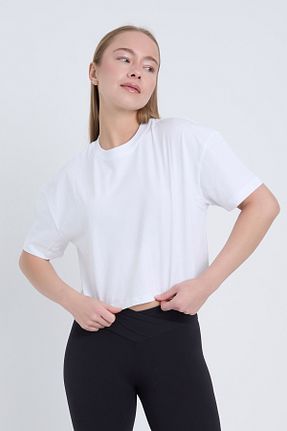 تیشرت سفید زنانه اورسایز Velvoria - کد 925070458
