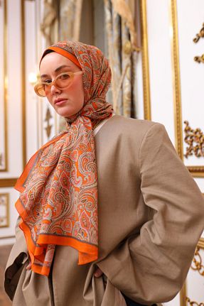 شال نارنجی زنانه پنبه ای Silk Home - کد 925079070
