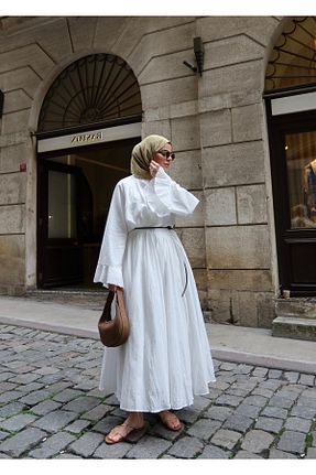 ست بالاتنه و پائین تنه سفید زنانه بافتنی MODA AKSA - کد 925086906