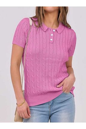 تیشرت صورتی زنانه اسلیم فیت youknitwear you - کد 925731807