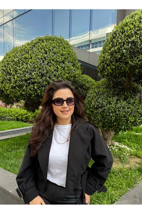 ترنچکت مشکی زنانه پلی استر serayatilebutik - کد 925736220