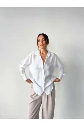 پیراهن سفید زنانه اورسایز Somut istanbul - کد 925101894