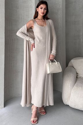 ست بالاتنه و پائین تنه طوسی زنانه بافتنی EYYE - کد 925124138