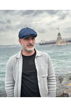 کلاه سرمه ای مردانه مخلوط کتان awix - کد 925736176