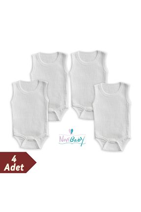 بادی و سرهمی نوزادی سفید بچه گانه پنبه ای Novibaby - کد 925141287