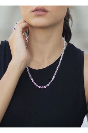 گردنبند استیل ( فولاد ) طوسی زنانه استیل (فولاد) gamze jewellery - کد 925137899
