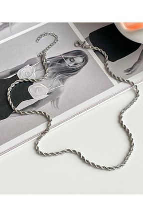 گردنبند استیل ( فولاد ) طوسی زنانه استیل (فولاد) gamze jewellery - کد 925137899