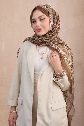 شال قهوه ای زنانه ابریشم diorel - کد 925143056