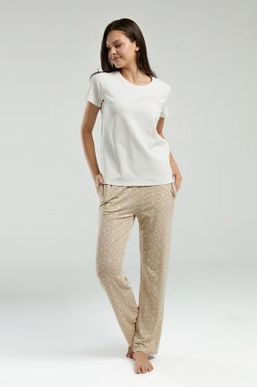 ست لباس راحتی سفید زنانه چاپی Pierre Cardin - کد 925142265