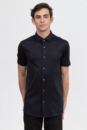 پیراهن سرمه ای مردانه رگولار Emporio Armani - کد 277641151
