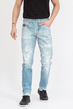 شلوار آبی مردانه پنبه ای VERSACE JEANS COUTURE - کد 713350380