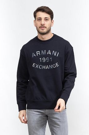 سوئیشرت سرمه ای مردانه چاپی Armani Exchange - کد 782101772