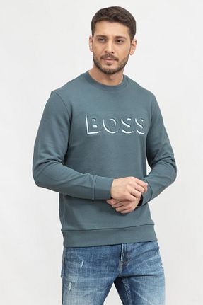 سوئیشرت آبی مردانه ساده BOSS - کد 873931560