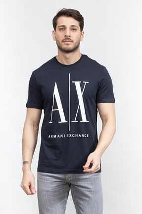 تیشرت سرمه ای مردانه یقه خدمه Armani Exchange - کد 824763673