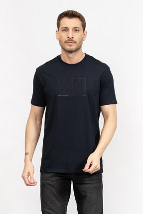 تیشرت سرمه ای مردانه یقه دوچرخه Armani Exchange - کد 891441350