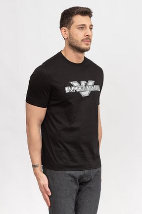 تیشرت مشکی مردانه یقه دوچرخه Emporio Armani - کد 639969660