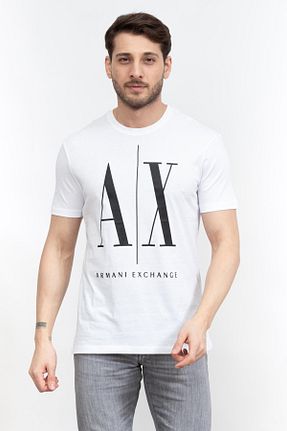 تیشرت سفید مردانه یقه خدمه Armani Exchange - کد 824763661
