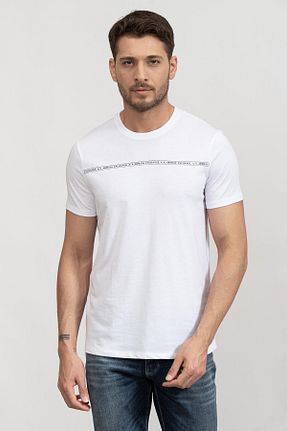 تیشرت سفید مردانه یقه دوچرخه Armani Exchange - کد 308300816