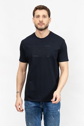 تیشرت سرمه ای مردانه یقه دوچرخه Armani Exchange - کد 891441350