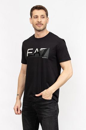 تیشرت مشکی مردانه یقه دوچرخه EA7 - کد 873738911