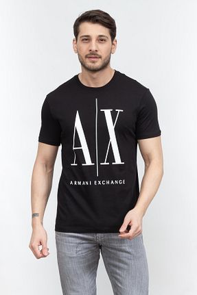 تیشرت مشکی مردانه یقه دوچرخه Armani Exchange - کد 844731644