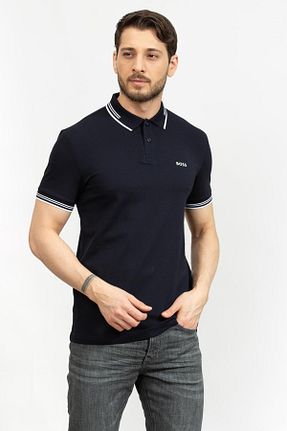 پولوشرت سرمه ای مردانه پنبه - الاستین BOSS - کد 815581410