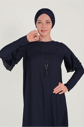 تونیک حجاب سرمه ای زنانه پلی استر Alvina - کد 872832468