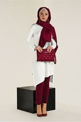 تونیک حجاب سفید زنانه بافتنی Alvina - کد 874939923