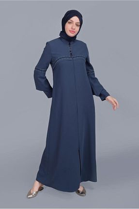 مانتو بلند حجاب سرمه ای زنانه Alvina - کد 868839422