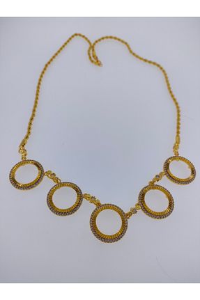 گردنبند جواهر رنگی زنانه روکش طلا elisitakistory - کد 925224399