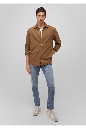 پیراهن قهوه ای مردانه رگولار Mavi - کد 870307694