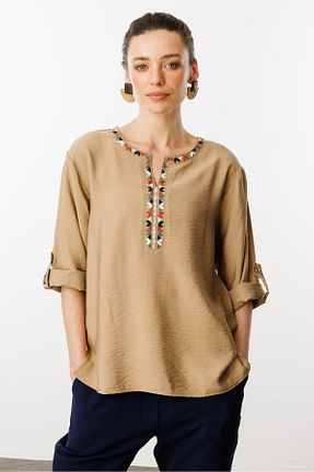 پیراهن طوسی زنانه رگولار Desen Triko - کد 811519261