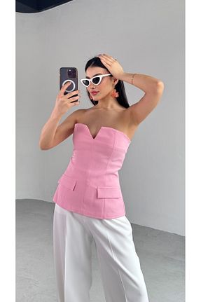 بلوز صورتی زنانه ساده Cappmoda - کد 925231455