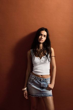 دامن آبی زنانه پنبه ای Pull & Bear - کد 925236415