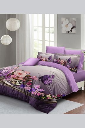 روتختی دونفره بنفش پنبه - ساتن Monohome - کد 701329747