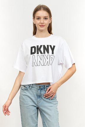 تیشرت سفید زنانه رگولار Dkny - کد 877153514