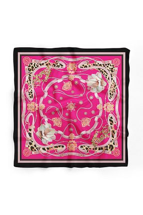 دستمال گردن صورتی زنانه پلی استر D scarf - کد 924639690
