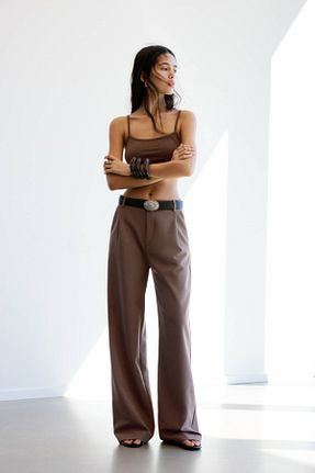 شلوار قهوه ای زنانه پلی استر Pull & Bear - کد 925252902